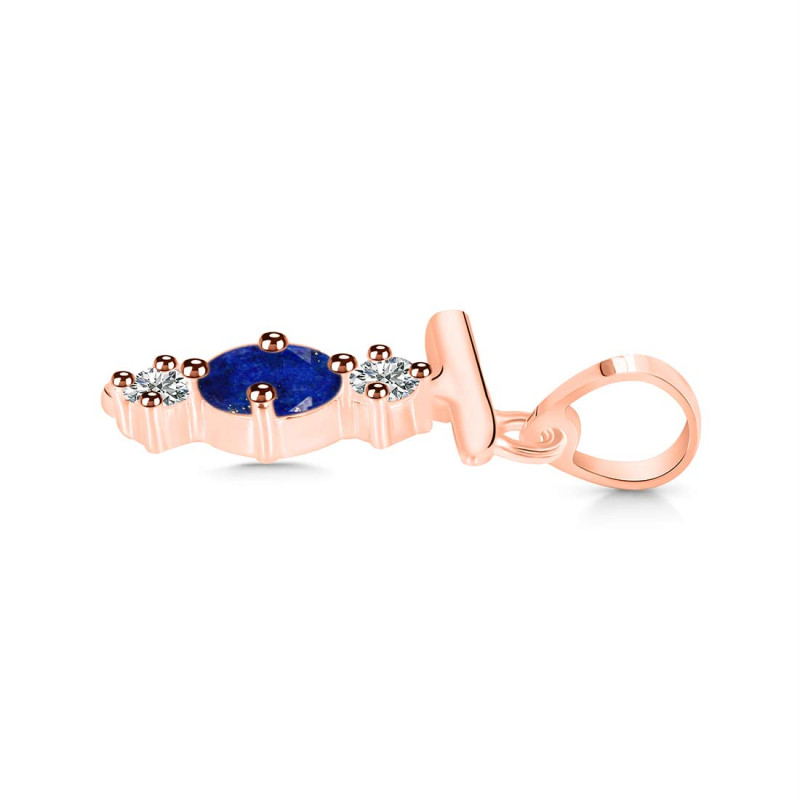Lapis & White Topaz Alphabet T Pendant LLP-RDA-72.