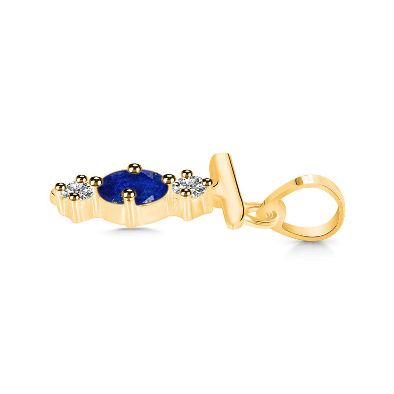 Lapis & White Topaz Alphabet T Pendant LLP-RDA-72.