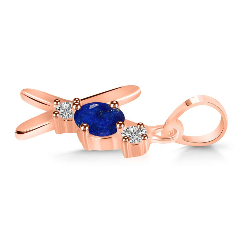 Lapis & White Topaz Alphabet X Pendant LLP-RDA-76.