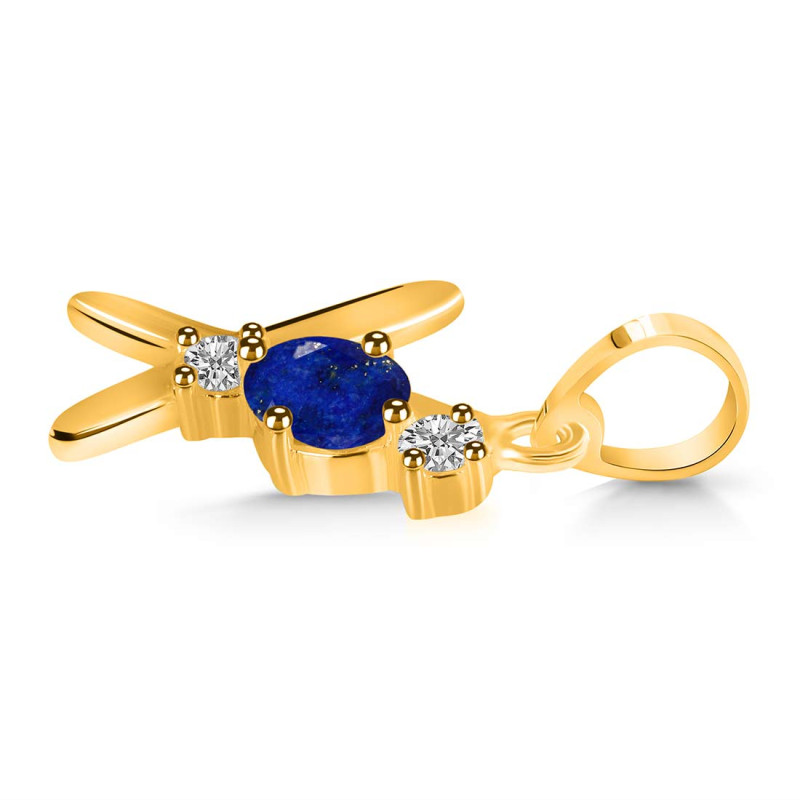Lapis & White Topaz Alphabet X Pendant LLP-RDA-76.