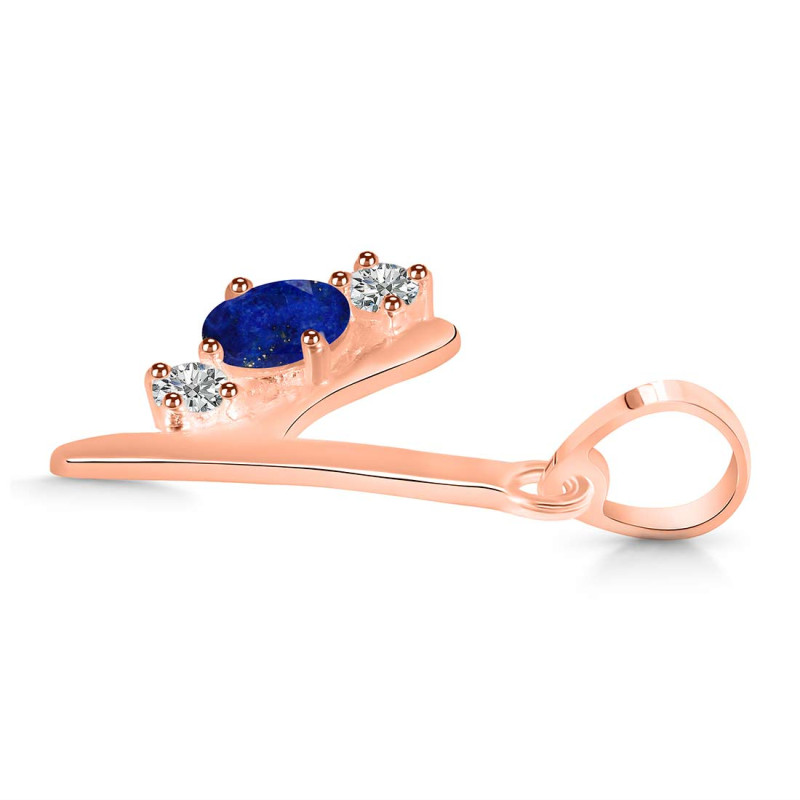 Lapis & White Topaz Alphabet Y Pendant LLP-RDA-77.