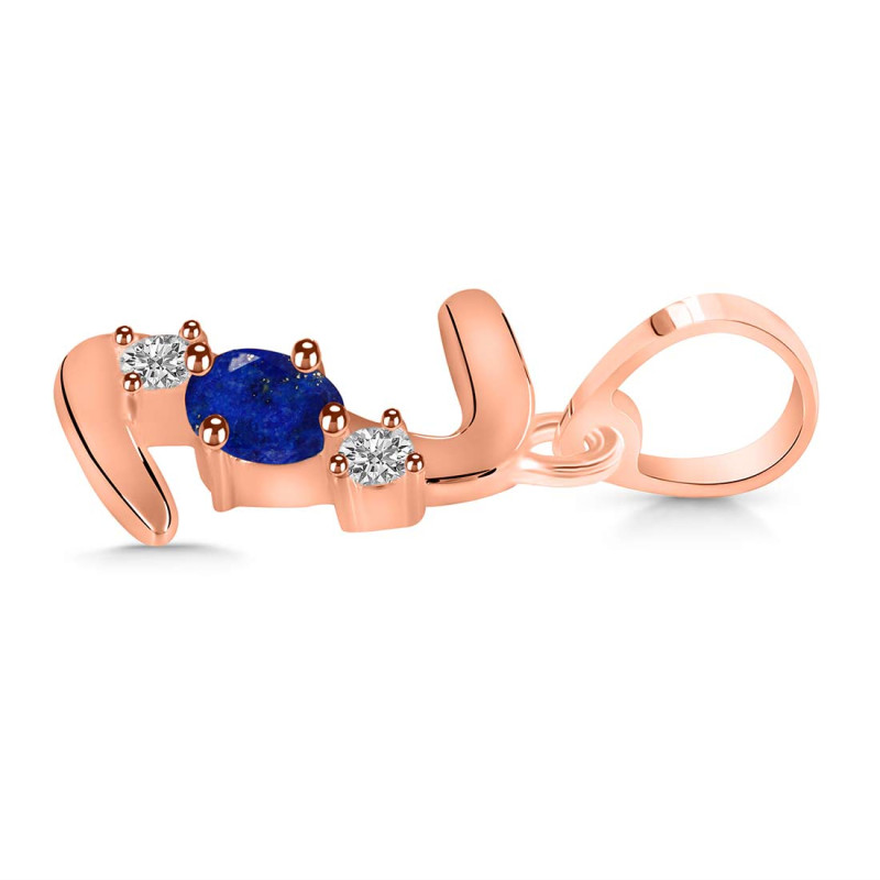 Lapis & White Topaz Alphabet Z Pendant LLP-RDA-78.