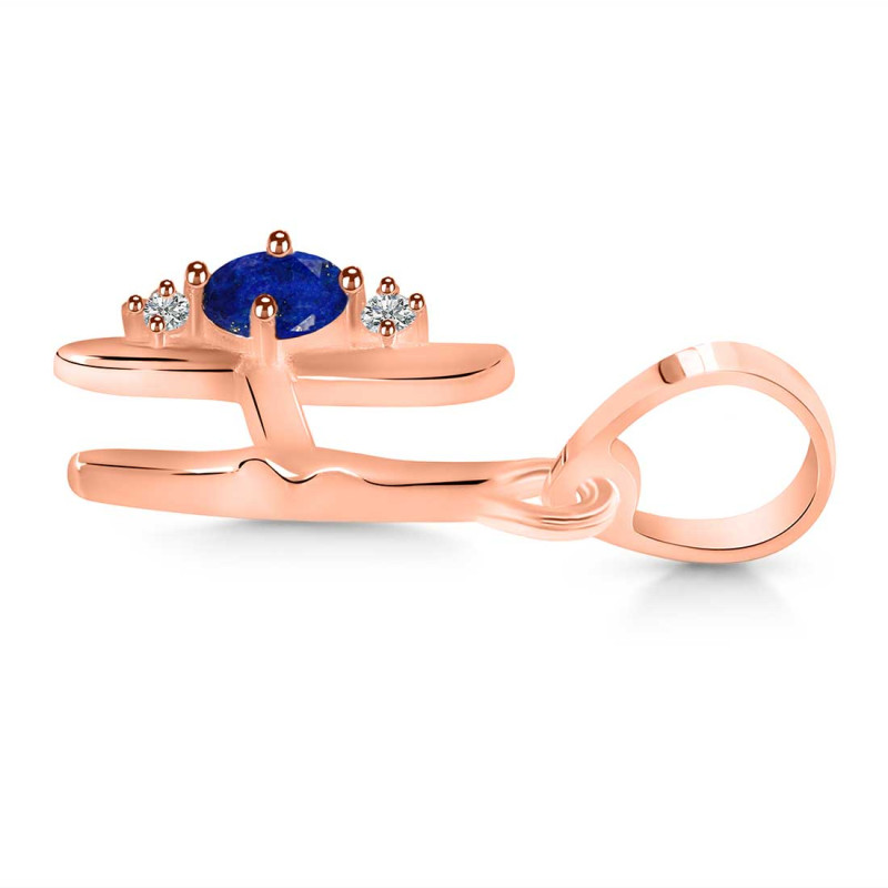 Lapis & White Topaz Alphabet H Pendant LLP-RDA-8.