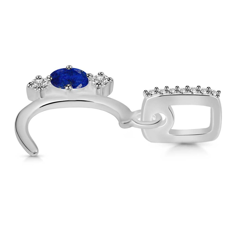 Lapis & White Topaz Alphabet C Pendant