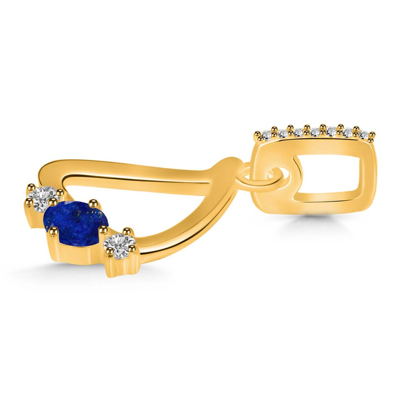 Lapis & White Topaz Alphabet D Pendant LLP-RDA-82.