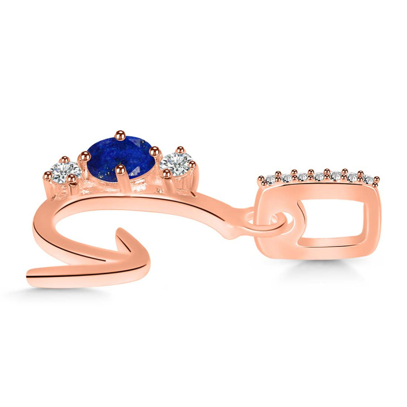 Lapis & White Topaz Alphabet G Pendant LLP-RDA-85.