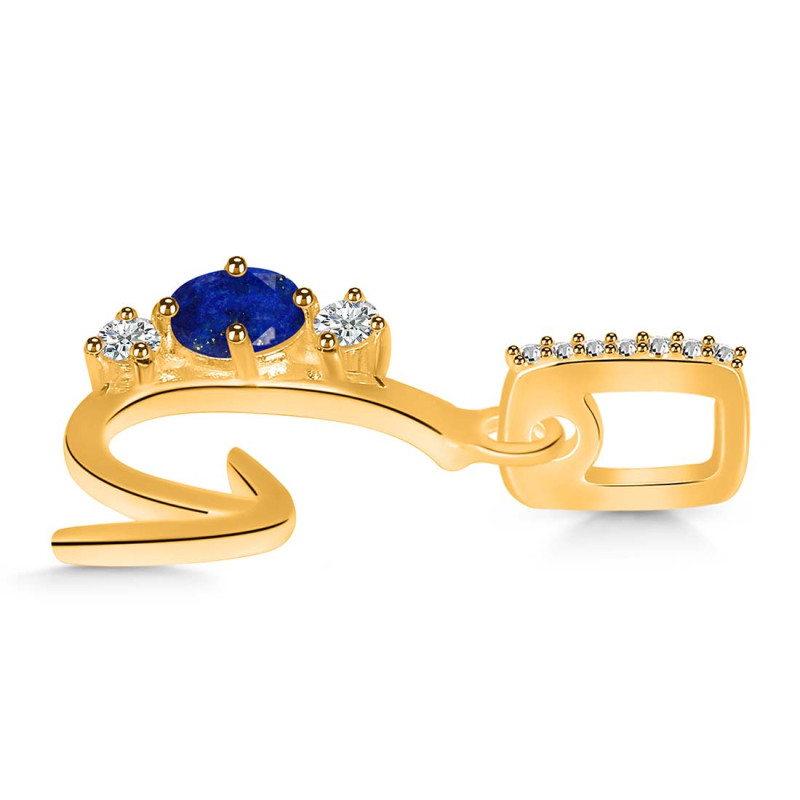 Lapis & White Topaz Alphabet G Pendant LLP-RDA-85.