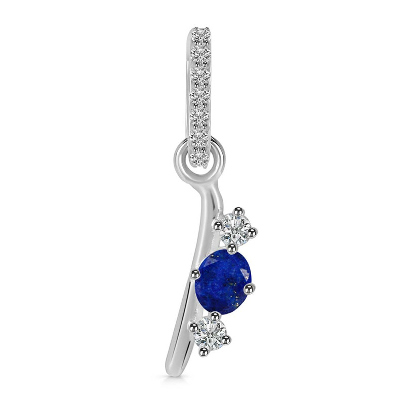 Lapis & White Topaz Alphabet I Pendant LLP-RDA-87.