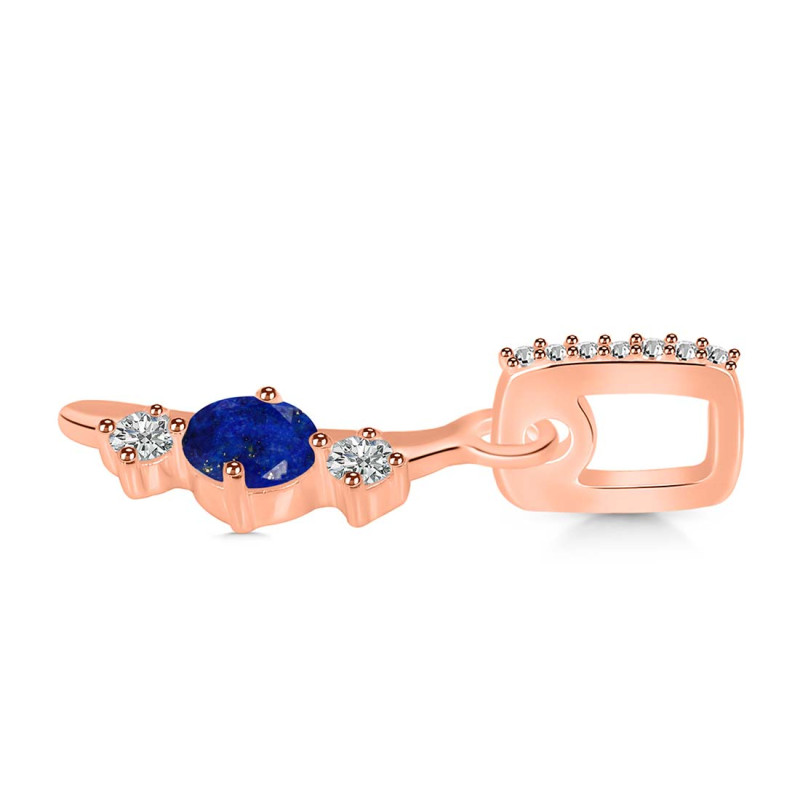Lapis & White Topaz Alphabet I Pendant LLP-RDA-87.