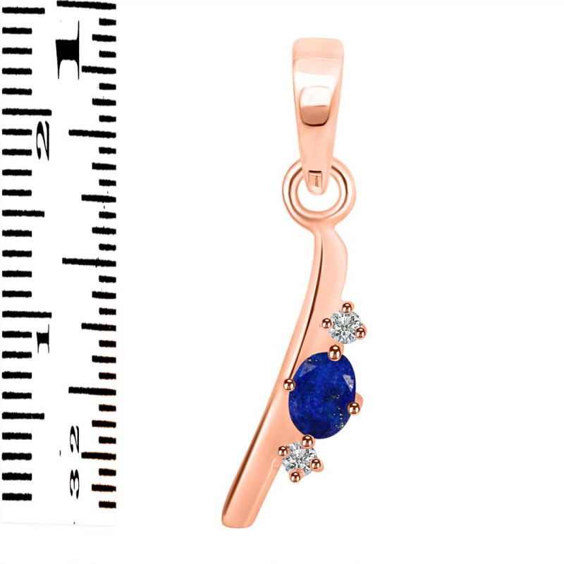 Lapis & White Topaz Alphabet I Pendant LLP-RDA-9.