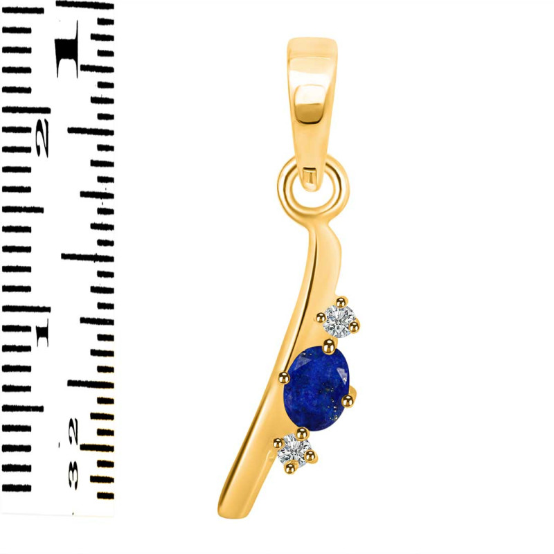Lapis & White Topaz Alphabet I Pendant LLP-RDA-9.
