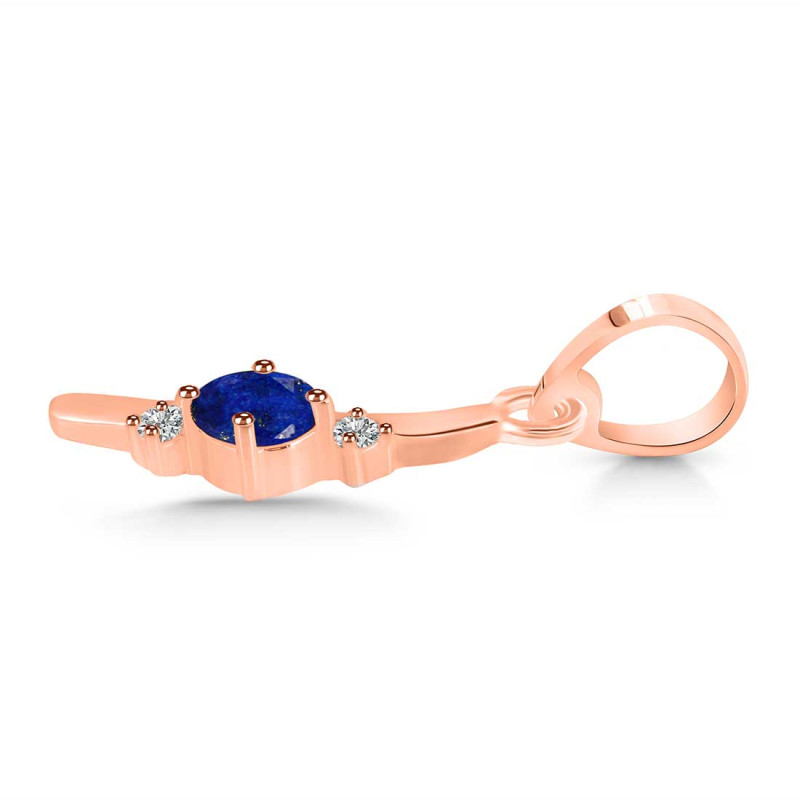 Lapis & White Topaz Alphabet I Pendant LLP-RDA-9.