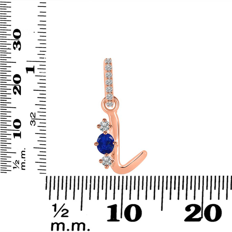 Lapis & White Topaz Alphabet L Pendant LLP-RDA-90.