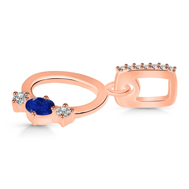 Lapis & White Topaz Alphabet O Pendant LLP-RDA-93.
