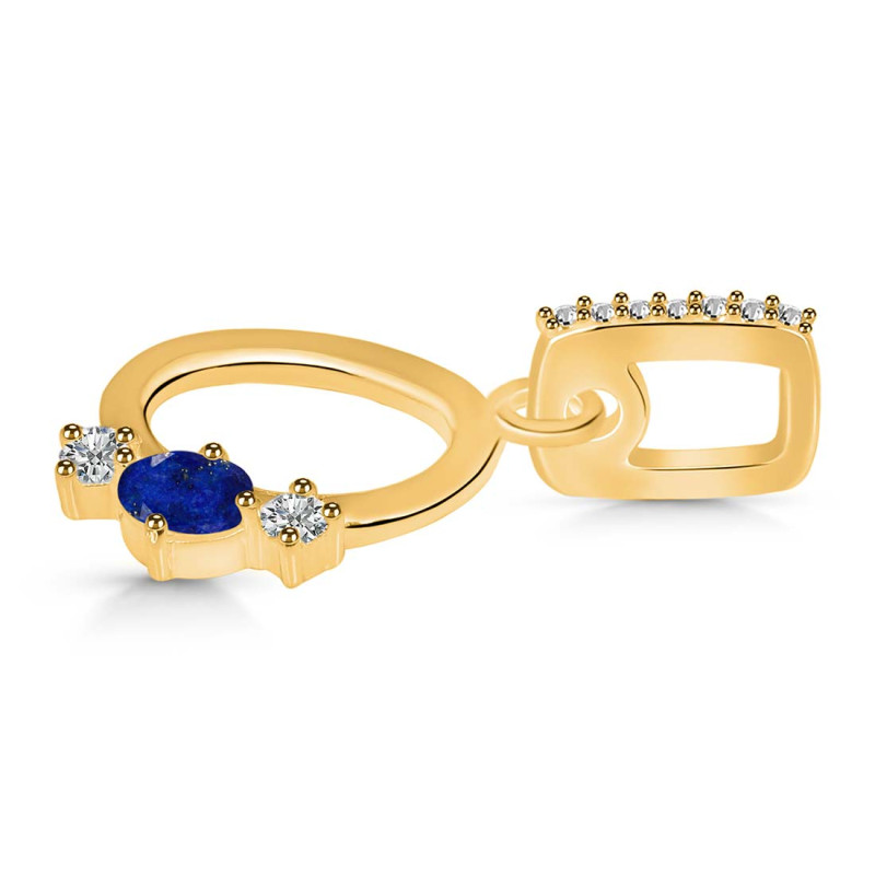 Lapis & White Topaz Alphabet O Pendant LLP-RDA-93.