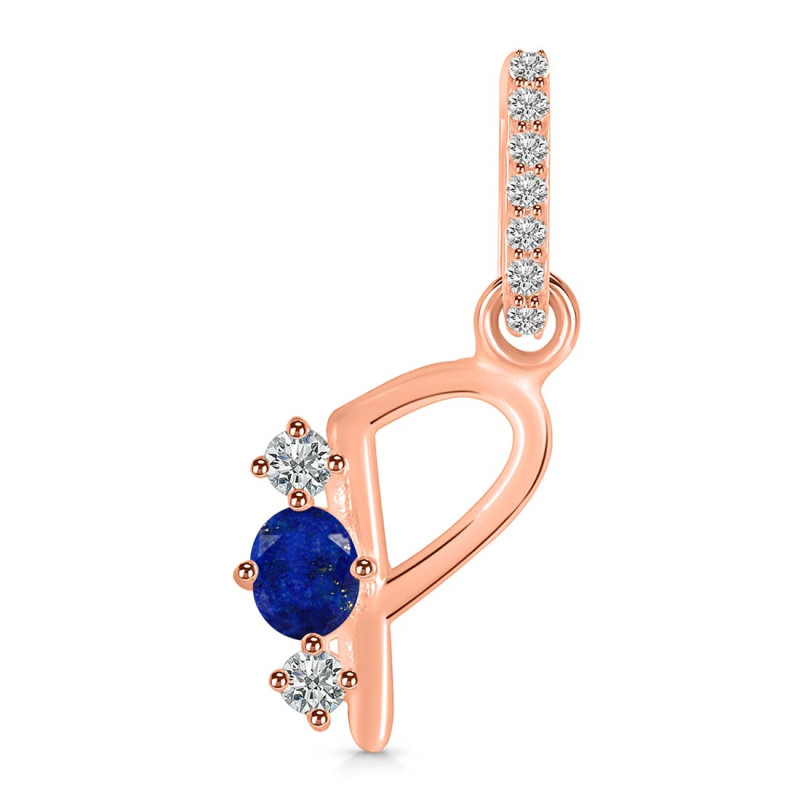 Lapis & White Topaz Alphabet P Pendant LLP-RDA-94.