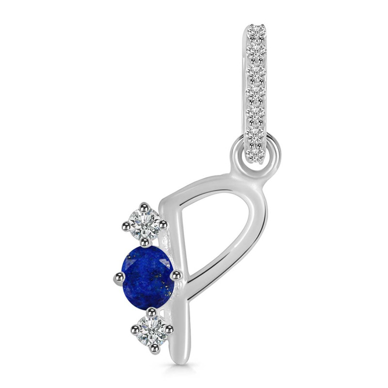 Lapis & White Topaz Alphabet P Pendant LLP-RDA-94.