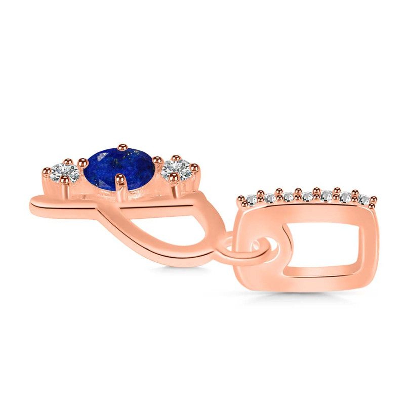 Lapis & White Topaz Alphabet P Pendant LLP-RDA-94.