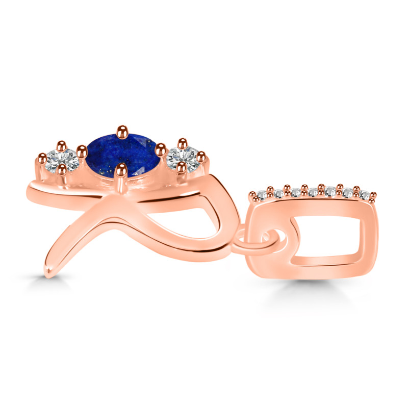 Lapis & White Topaz Alphabet R Pendant LLP-RDA-96.