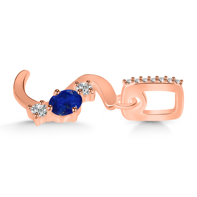 Lapis & White Topaz Alphabet S Pendant LLP-RDA-97.