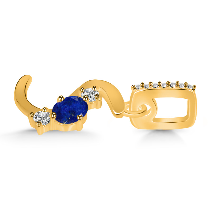 Lapis & White Topaz Alphabet S Pendant LLP-RDA-97.