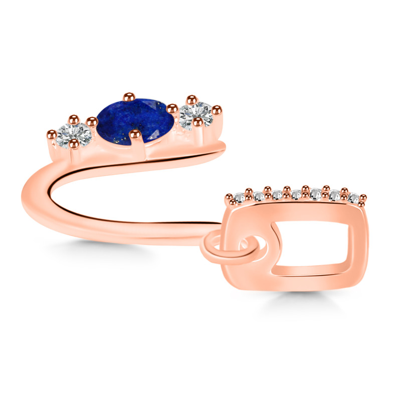 Lapis & White Topaz Alphabet U Pendant LLP-RDA-99.
