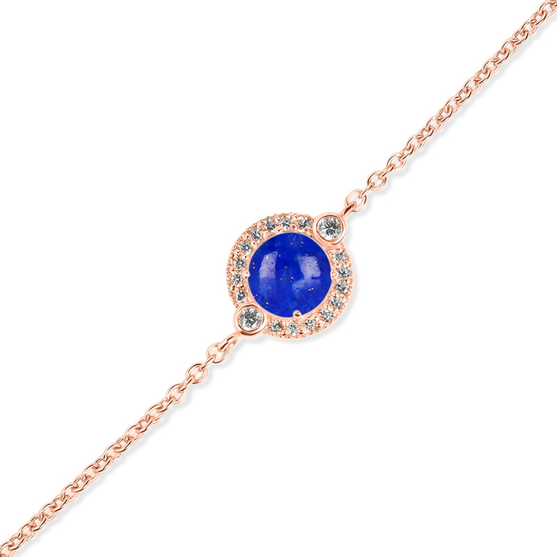 Lapis & White Topaz Bracelet With Adjustable Camera Lock LLP-RDB-65.