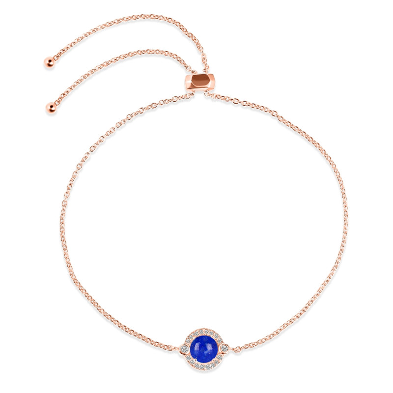 Lapis & White Topaz Bracelet With Adjustable Camera Lock LLP-RDB-65.