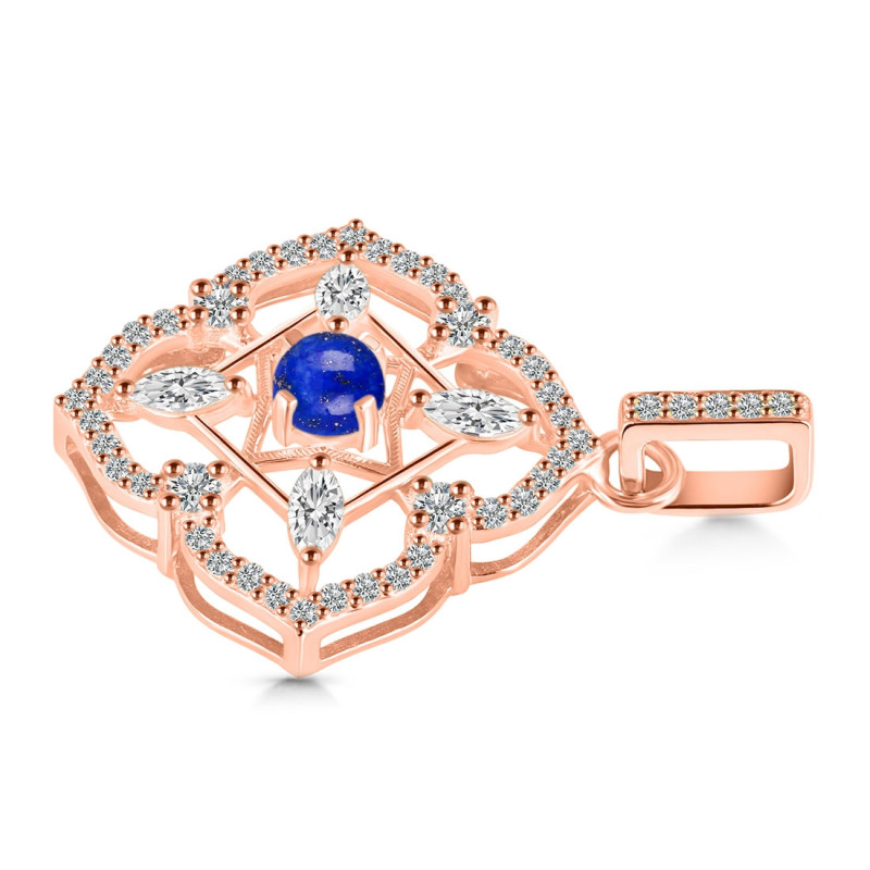 Lapis & White Topaz Pendant LLP-RDP-797-CZ-LOOP.