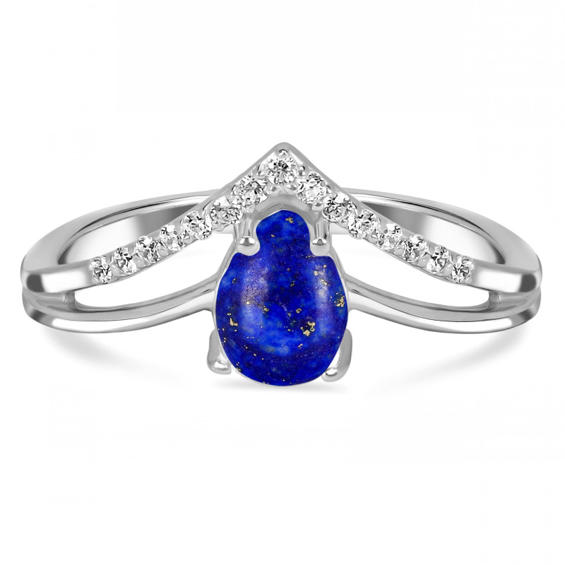 Lapis & White Topaz Ring LLP-RDR-1716.