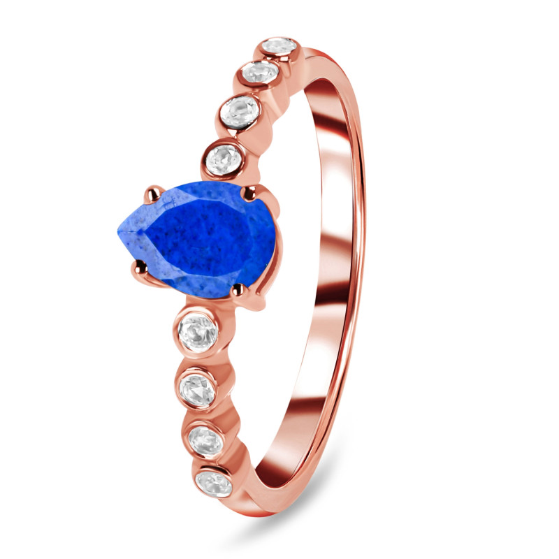 Lapis & White Topaz Ring LLP-RR-419D.