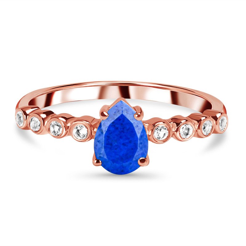 Lapis & White Topaz Ring LLP-RR-419D.