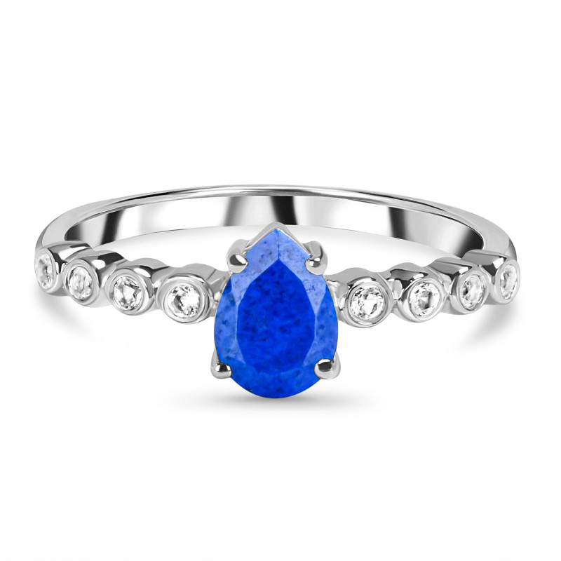 Lapis & White Topaz Ring LLP-RR-419D.