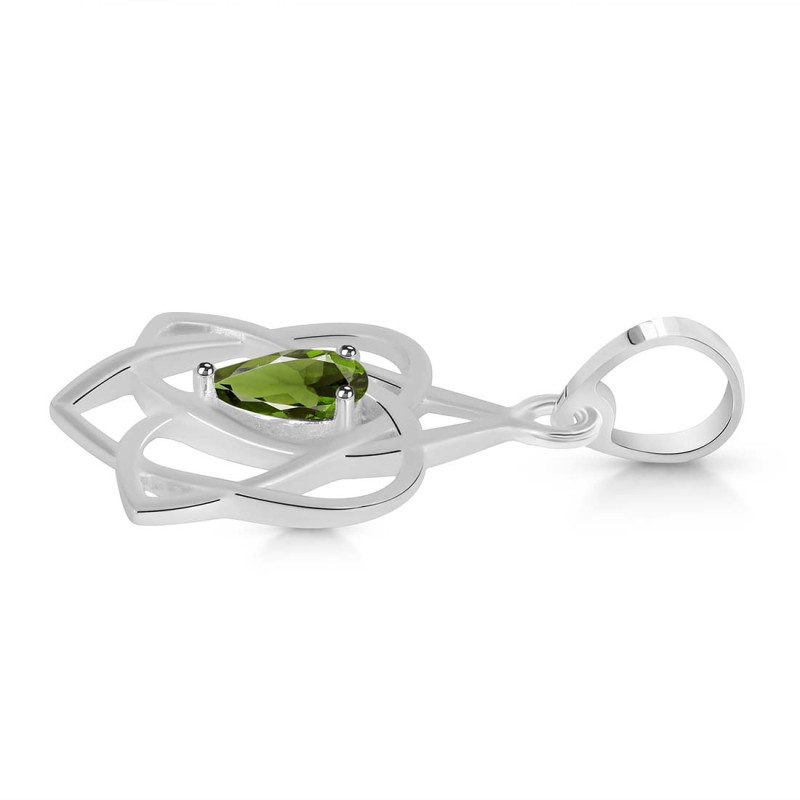 Moldavite Triquetra Heart Knot Pendant MLD-RDEP-880.