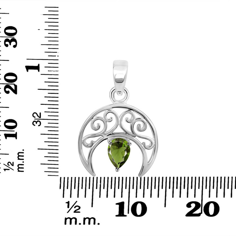 Moldavite Crescent Moon Pendant MLD-RDEP-890.
