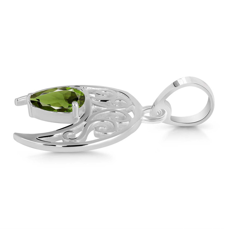 Moldavite Crescent Moon Pendant MLD-RDEP-890.