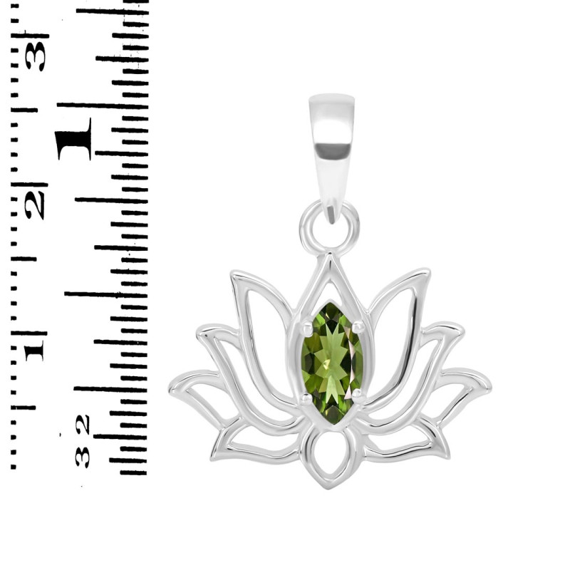 Moldavite Lotus Pendant