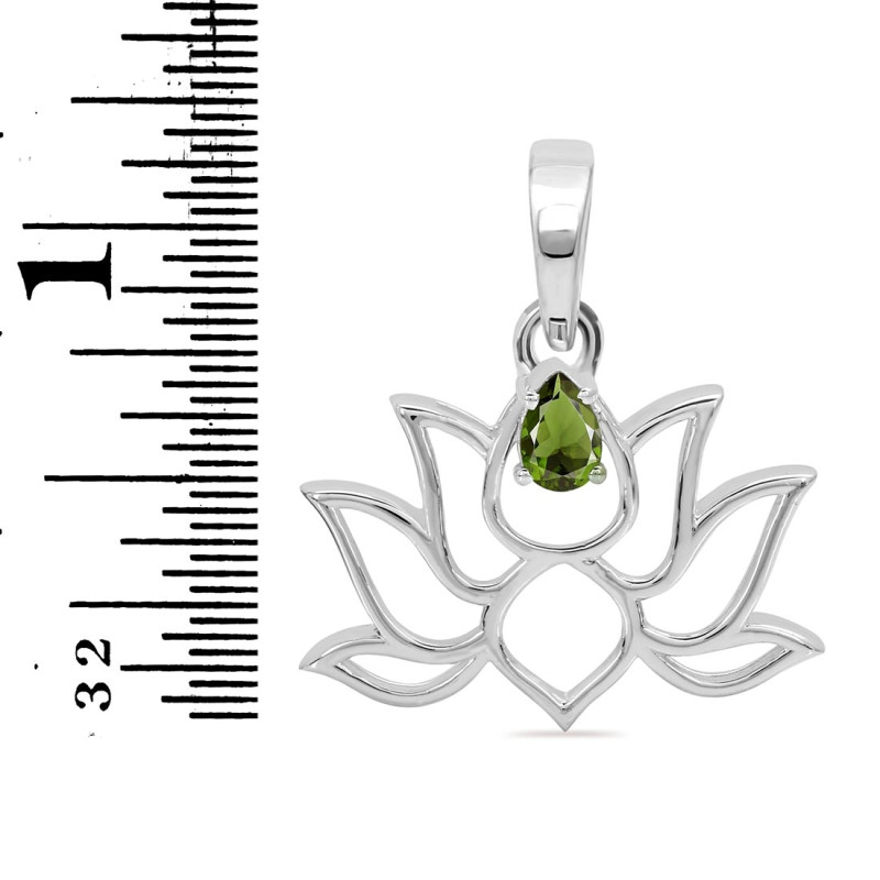 Moldavite Lotus Pendant