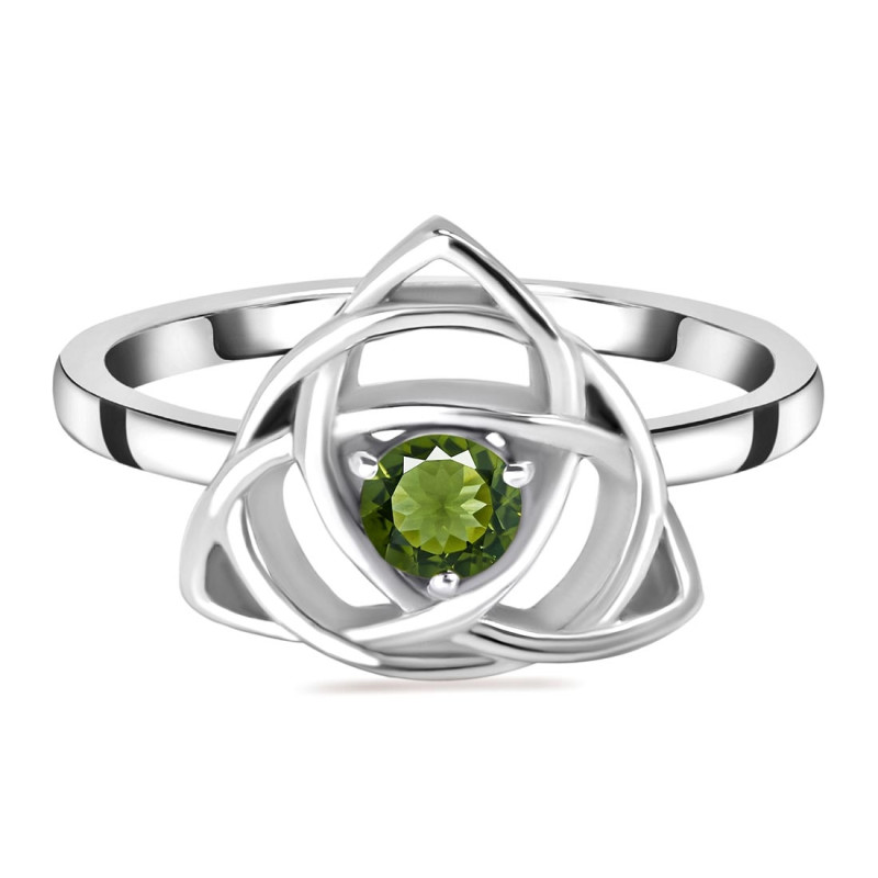 Moldavite Triquetra Ring MLD-RDR-2142.