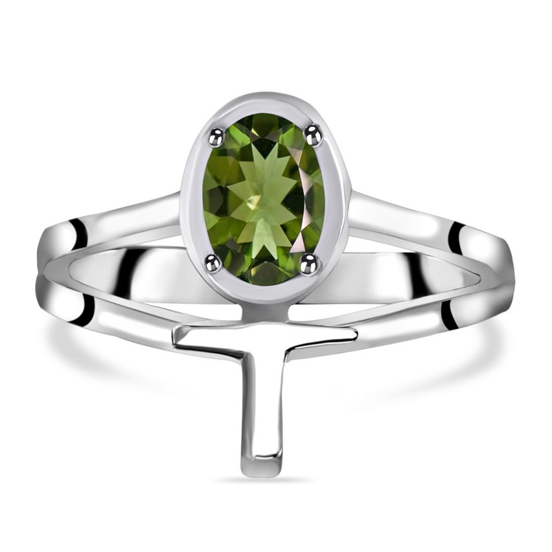 Moldavite Holy Cross Ring MLD-RDR-2148.