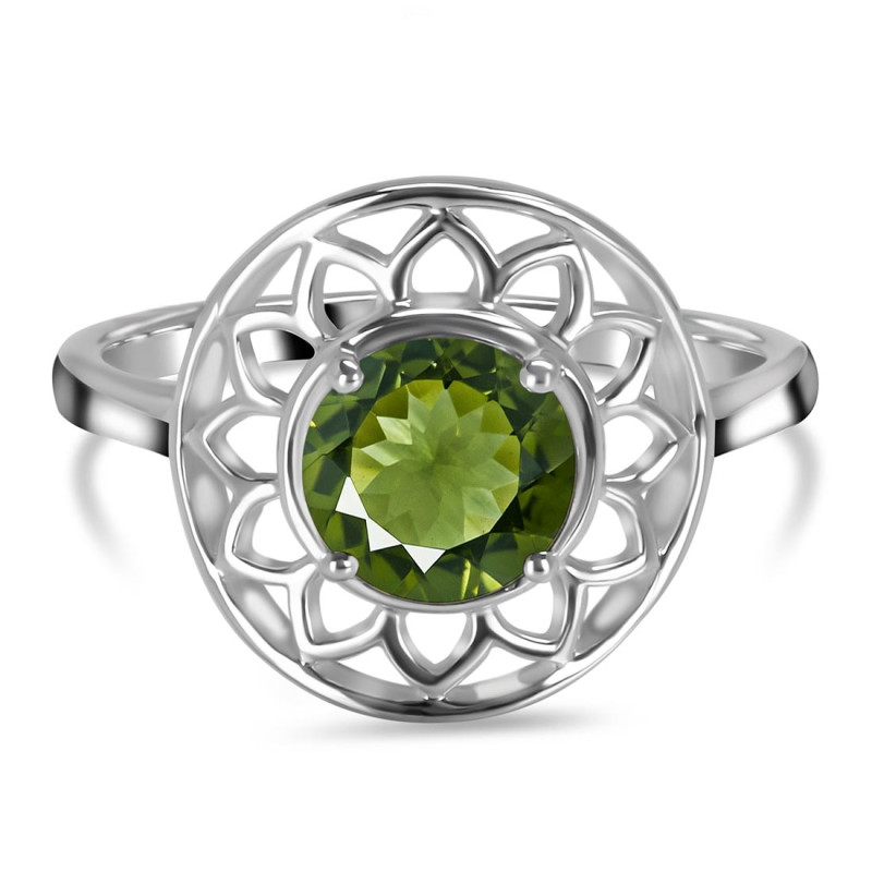 Moldavite Flower Ring MLD-RDR-2162.