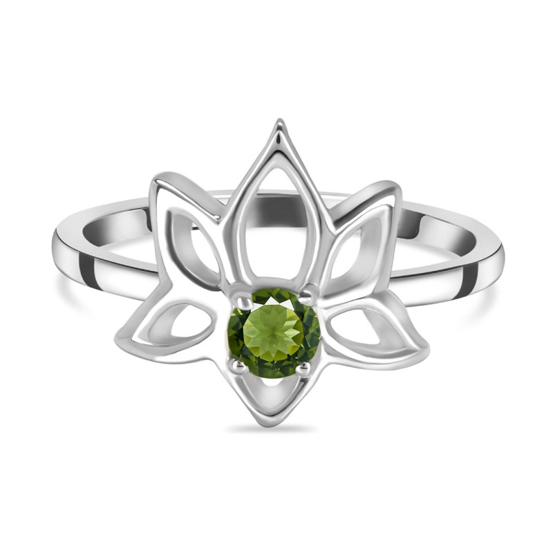 Moldavite Lotus Ring MLD-RDR-2168.