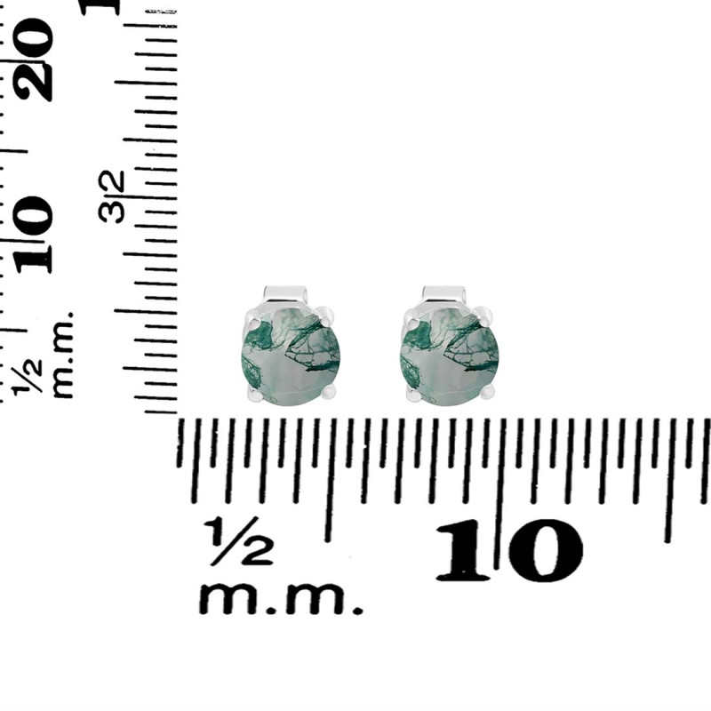 Moss Agate Stud Earring MOA-RDE-1435