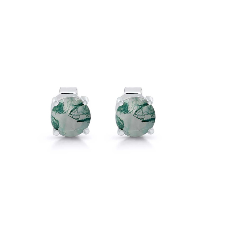 Moss Agate Stud Earring MOA-RDE-1435