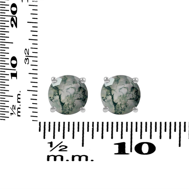 Moss Agate Stud Earring MOA-RDE-1436