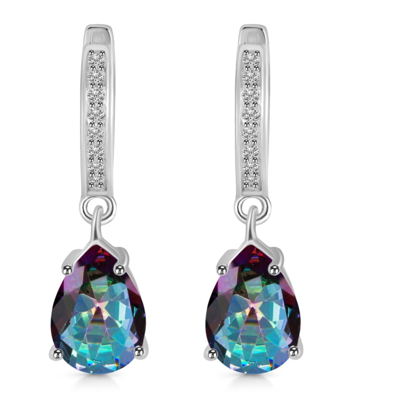 Mystic Topaz & White Topaz Hoop Earring MST-RDE-1223.