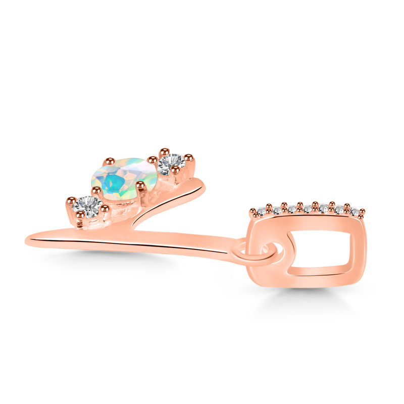 Opal & White Topaz Alphabet Y Pendant OPL-RDA-103.