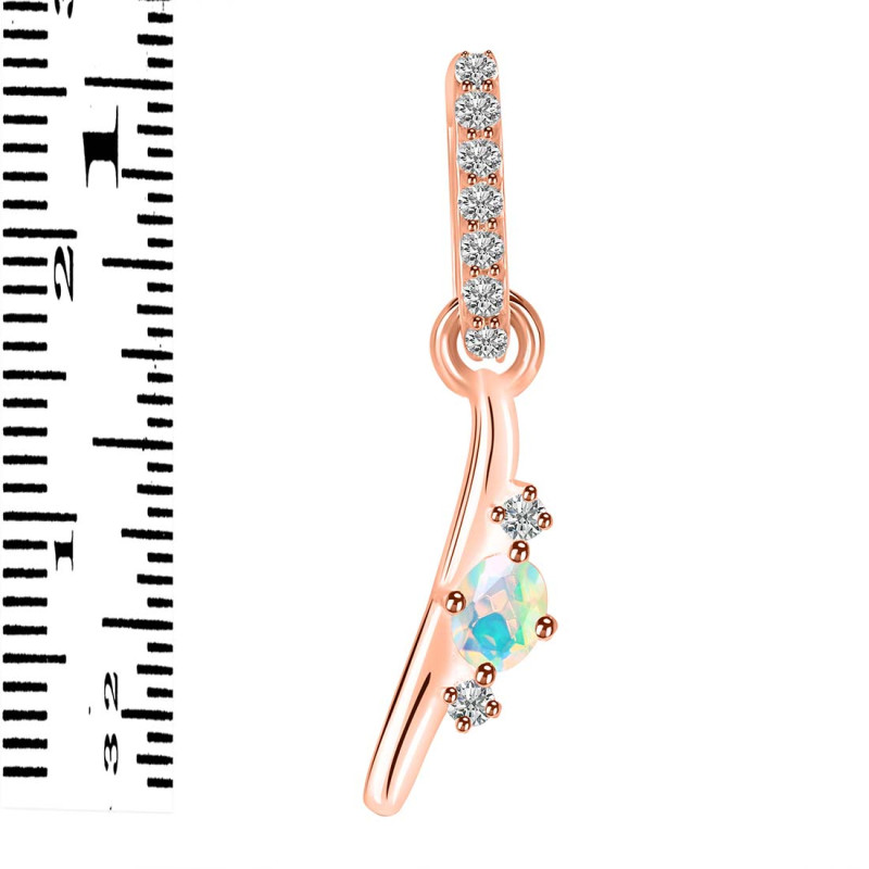 Opal & White Topaz Alphabet I Pendant OPL-RDA-35.