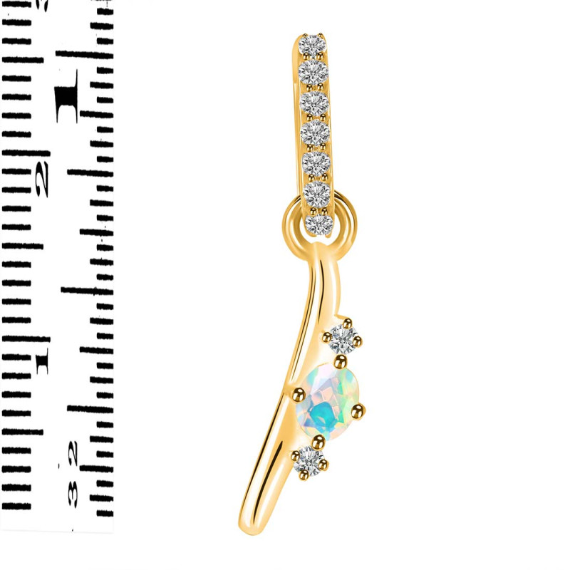 Opal & White Topaz Alphabet I Pendant OPL-RDA-35.