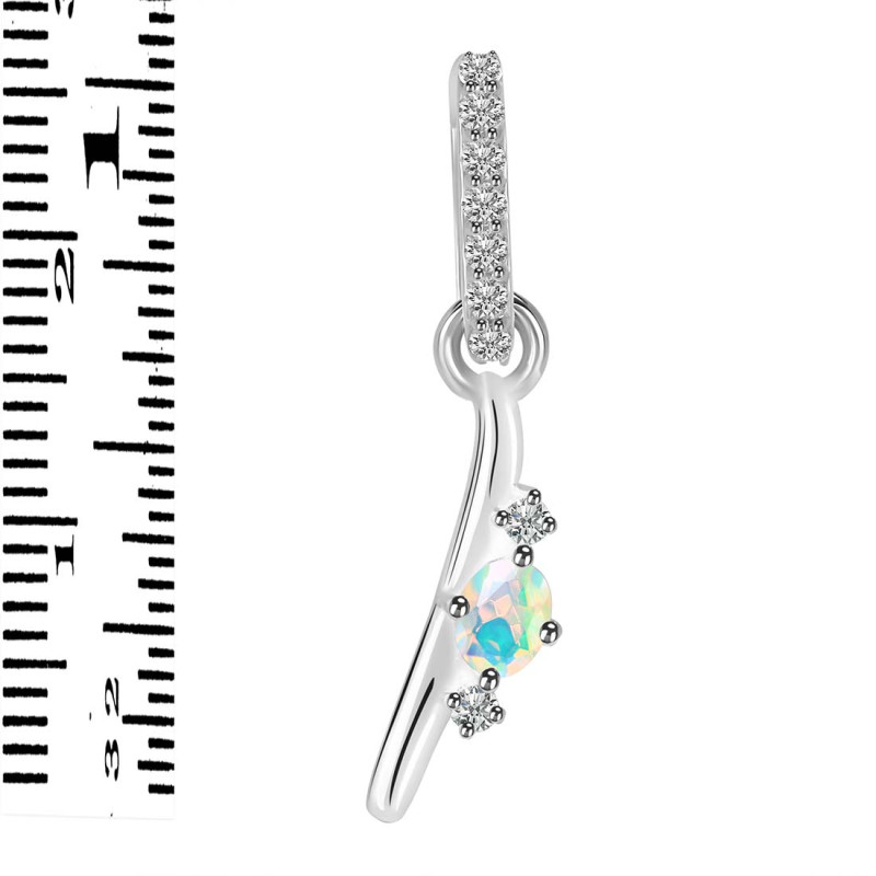 Opal & White Topaz Alphabet I Pendant OPL-RDA-35.
